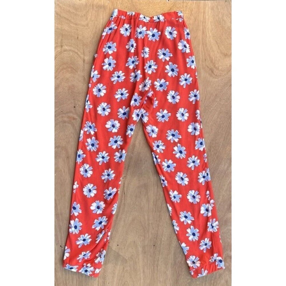 Love & Sunflower Girls Summer Floral Print Casual Pants Orange Size L - Picture 4 of 15